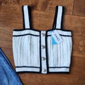 Knit Sleeveless  Crop Top